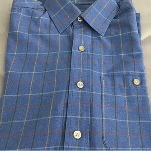 ORVIS Sporting Traditions Men’s Blue Plaid  100% Cotton Shirt
